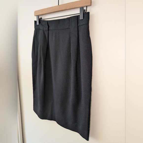 Vintage Jones New York Womens 8 Straight Skirt 100% Wool Black Classic Office - Picture 3 of 5